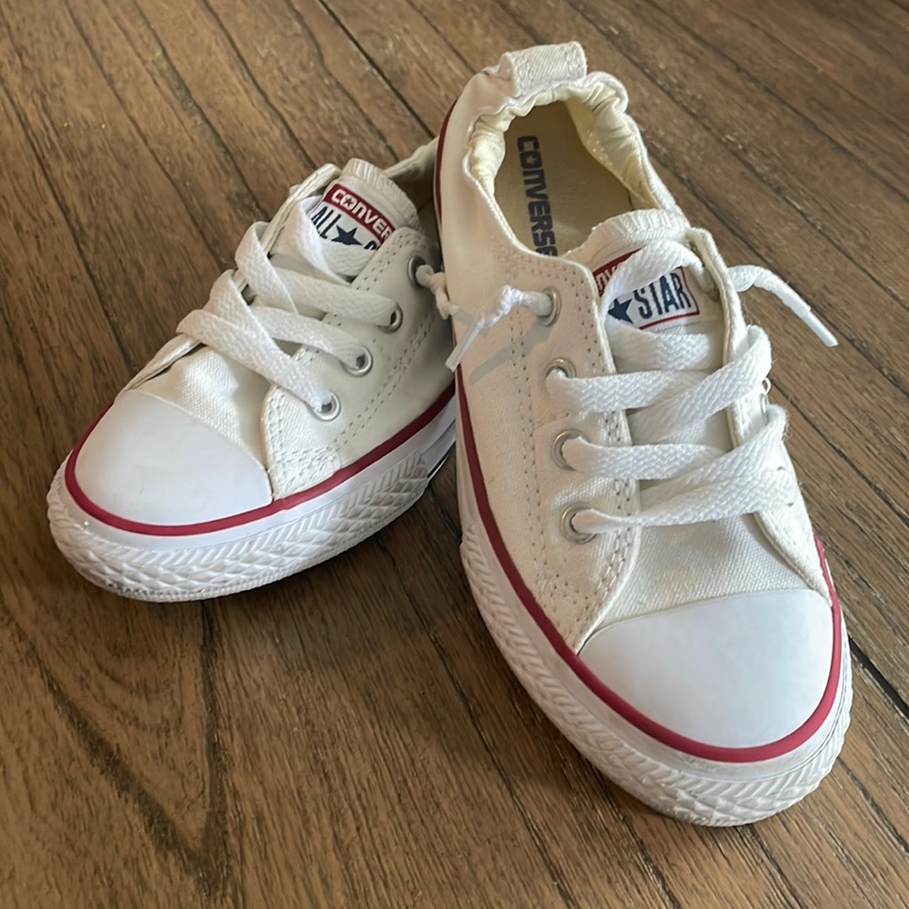 Girls White Converse Size 1
